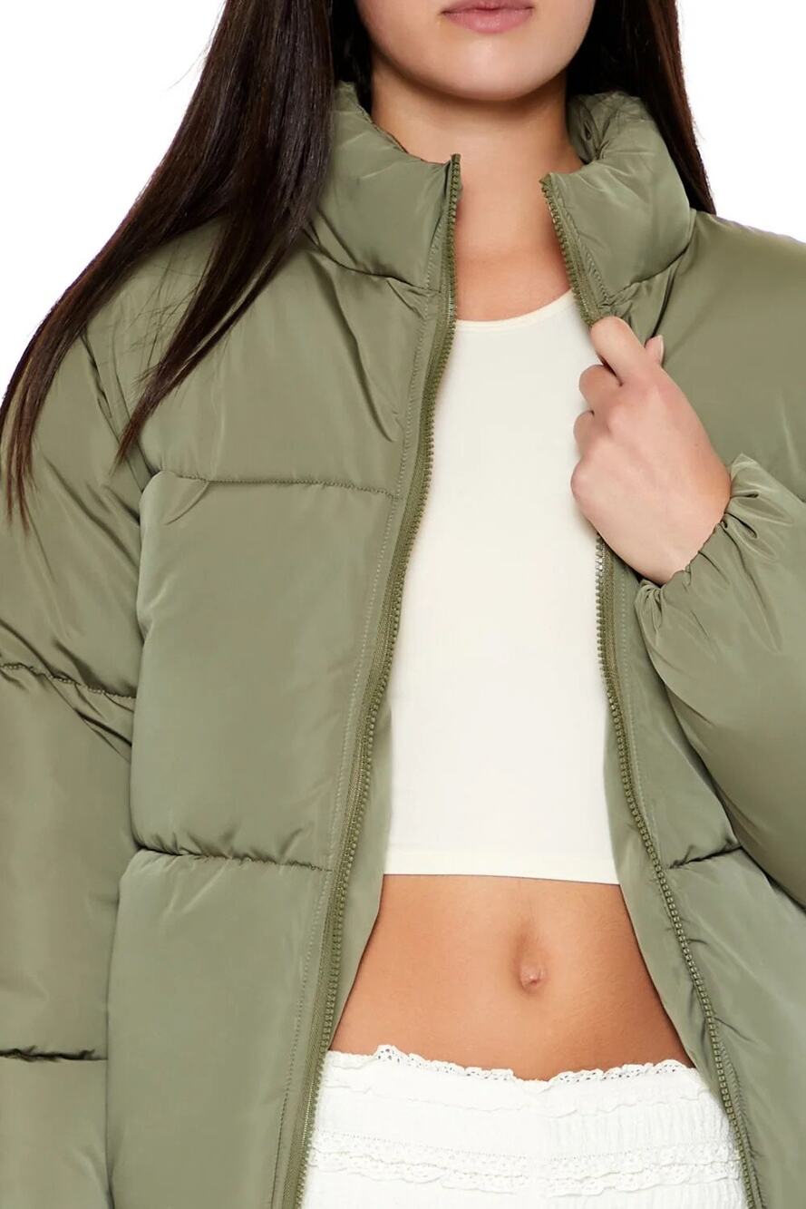 Forever 21 channel stitched puffer jacket camo green medium W. Streetwear preppy